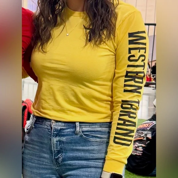 *last chance* Western T Brand | Women’s Yellow Long Sleeve Shirt - Picture 2 of 14